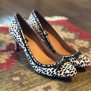 Ann Taylor Calf Hair Leopard Heels